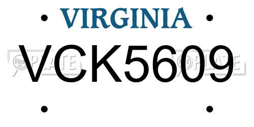 VCK5609 Virginia License Plate
