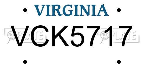 VCK5717 Virginia License Plate