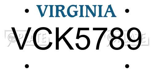 VCK5789 Virginia License Plate