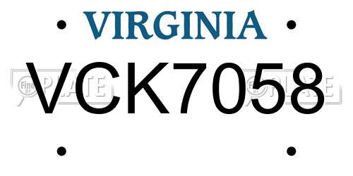 VCK7058 Virginia License Plate