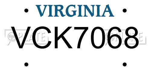 VCK7068 Virginia License Plate