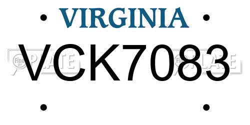 VCK7083 Virginia License Plate