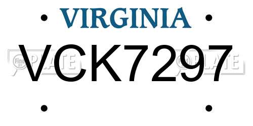 VCK7297 Virginia License Plate