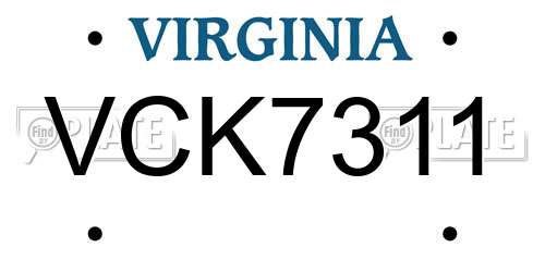 VCK7311 Virginia License Plate