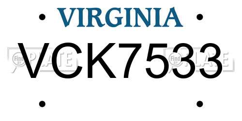 VCK7533 Virginia License Plate