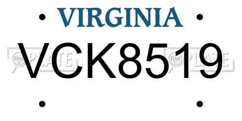 VCK8519 Virginia License Plate