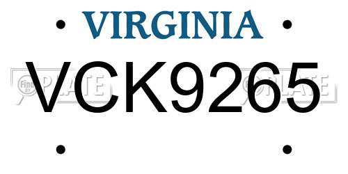 VCK9265 Virginia License Plate