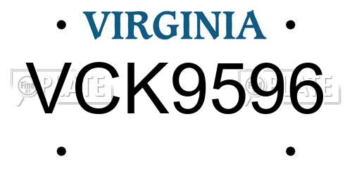 VCK9596 Virginia License Plate