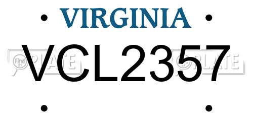 VCL2357 Virginia License Plate