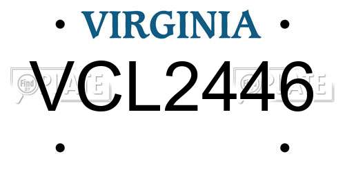VCL2446 Virginia License Plate