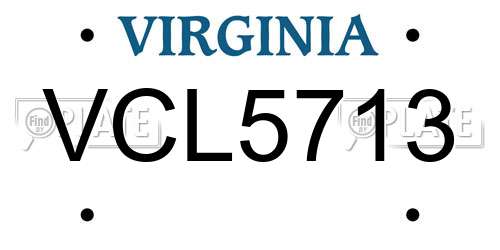 VCL5713 Virginia License Plate