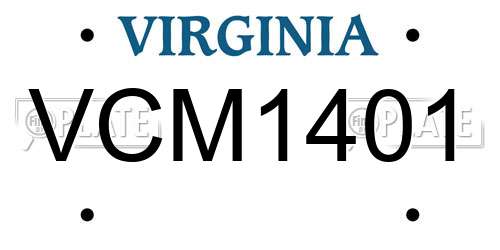 VCM1401 Virginia License Plate
