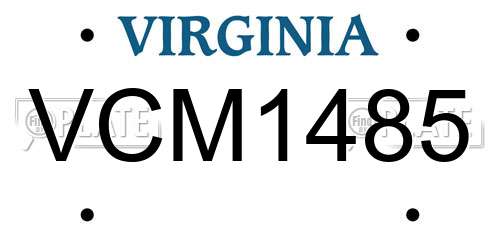VCM1485 Virginia License Plate