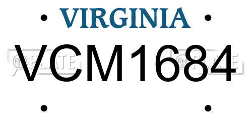VCM1684 Virginia License Plate