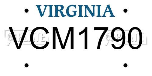 VCM1790 Virginia License Plate