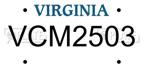 VCM2503 Virginia License Plate