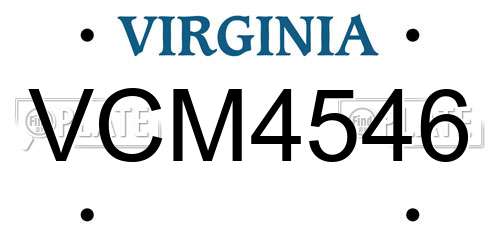 VCM4546 Virginia License Plate