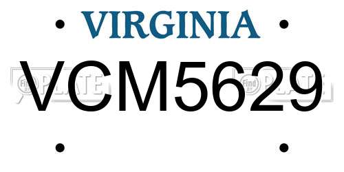 VCM5629 Virginia License Plate