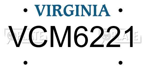 VCM6221 Virginia License Plate