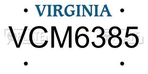 VCM6385 Virginia License Plate