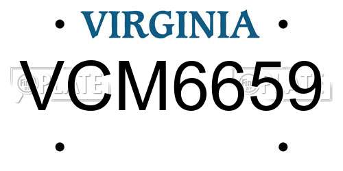 VCM6659 Virginia License Plate