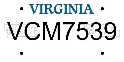 VCM7539 Virginia License Plate
