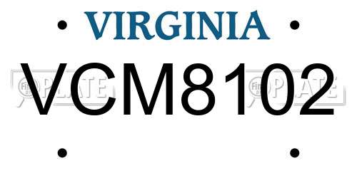 VCM8102 Virginia License Plate