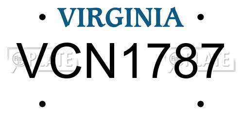 VCN1787 Virginia License Plate