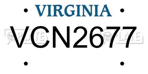 VCN2677 Virginia License Plate