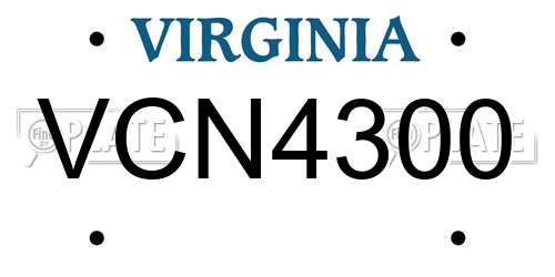 VCN4300 Virginia License Plate