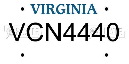 VCN4440 Virginia License Plate