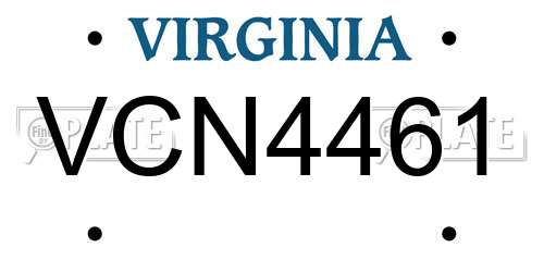 VCN4461 Virginia License Plate