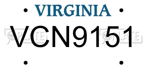 VCN9151 Virginia License Plate