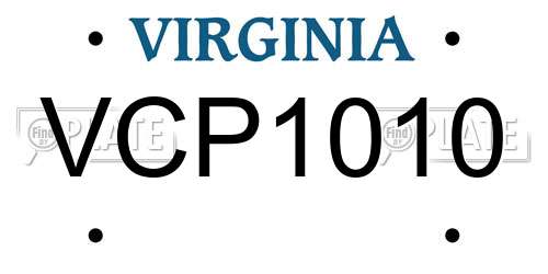 VCP1010 Virginia License Plate