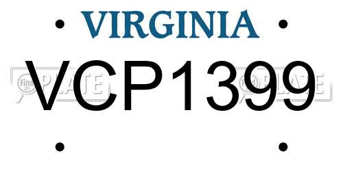 VCP1399 Virginia License Plate