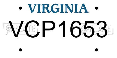 VCP1653 Virginia License Plate