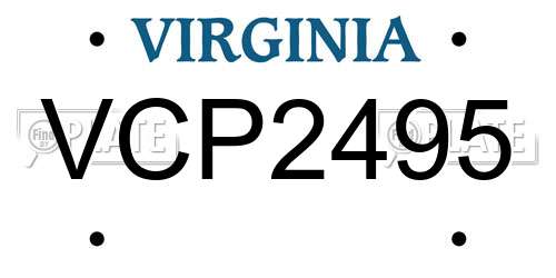 VCP2495 Virginia License Plate