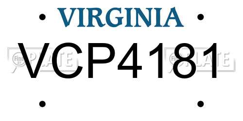 VCP4181 Virginia License Plate