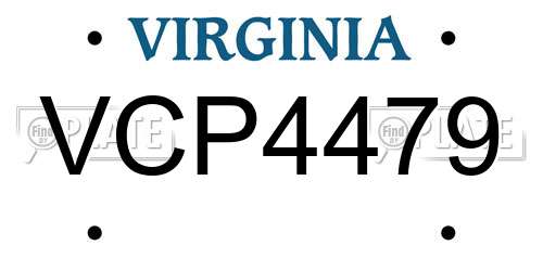 VCP4479 Virginia License Plate