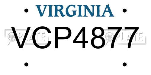 VCP4877 Virginia License Plate