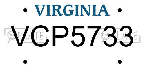 VCP5733 Virginia License Plate