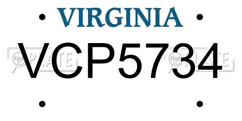 VCP5734 Virginia License Plate