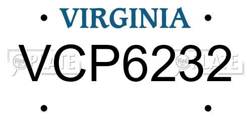 VCP6232 Virginia License Plate