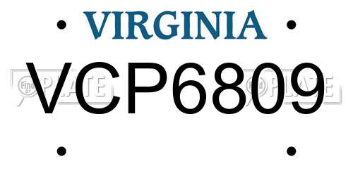 VCP6809 Virginia License Plate