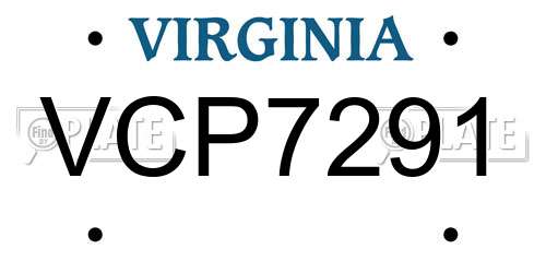 VCP7291 Virginia License Plate