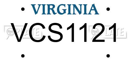 VCS1121 Virginia License Plate