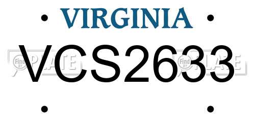 VCS2633 Virginia License Plate