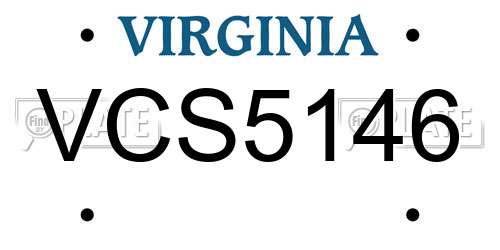 VCS5146 Virginia License Plate