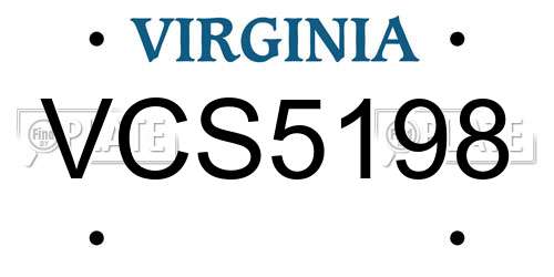 VCS5198 Virginia License Plate