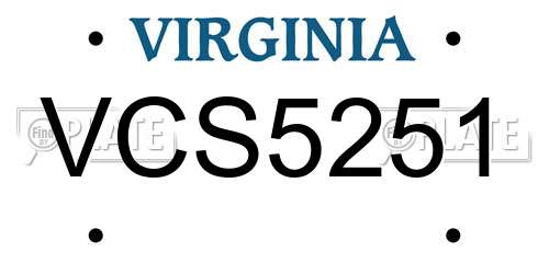 VCS5251 Virginia License Plate